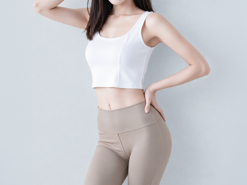 매끄럽고 탄력 있는 여성의 복부·허리 라인 이미지